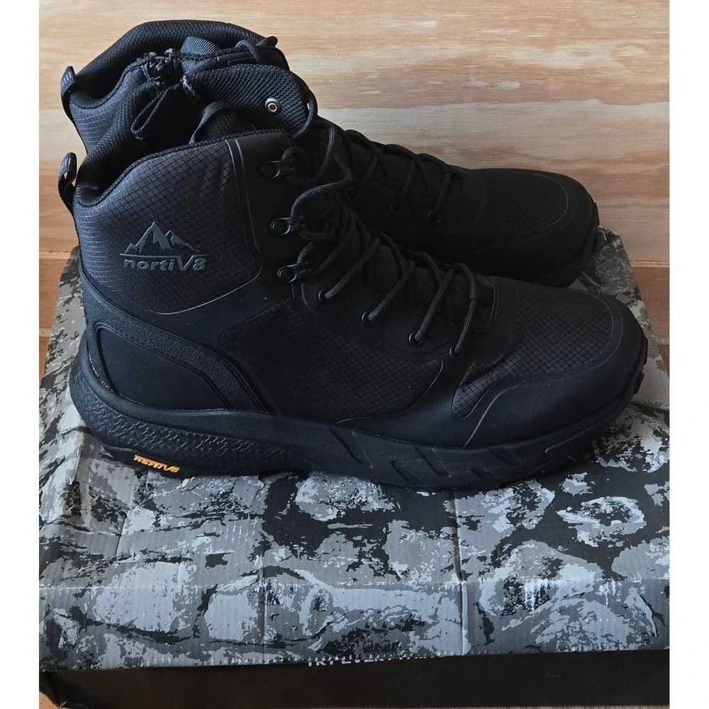 Nortiv8 Mens Military Tactical Boots Black Side Zip SNMT241M Size 13 NEW